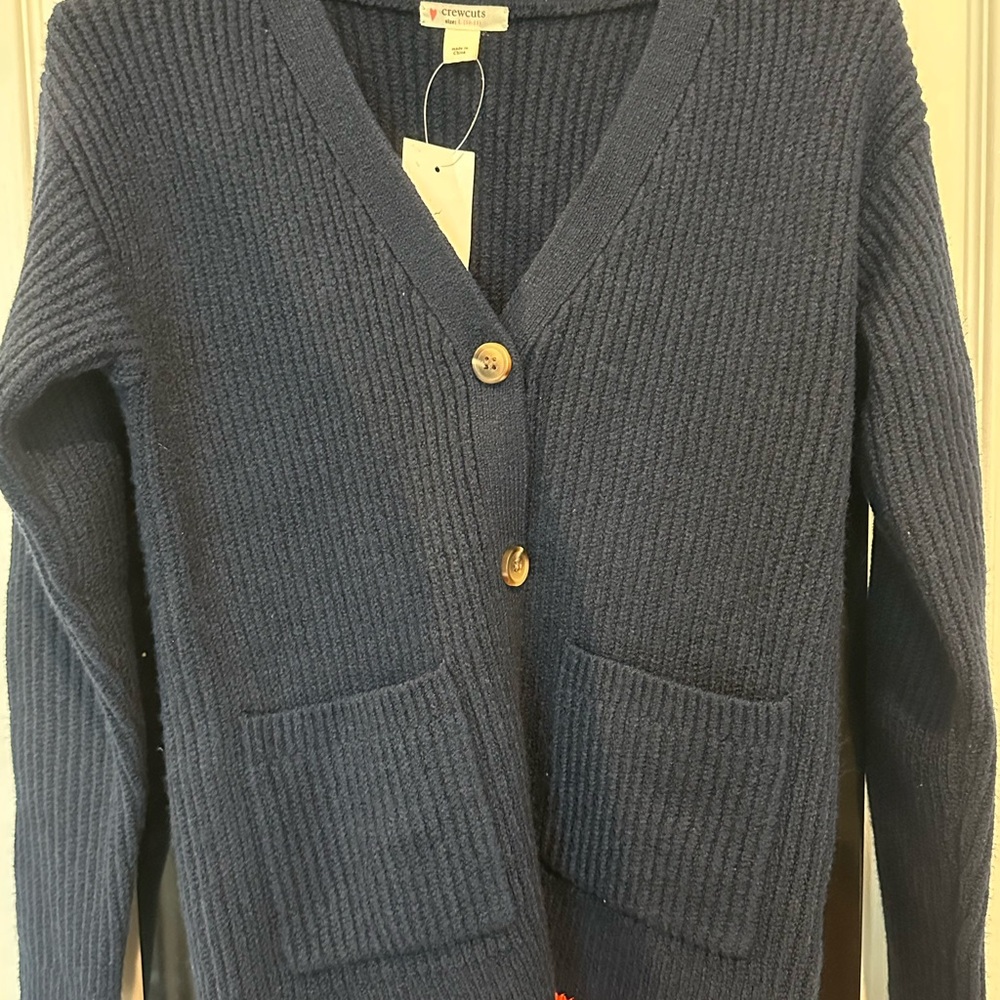J. Crew Crewcuts Navy Blue Button-Up Cardigan Sweater
